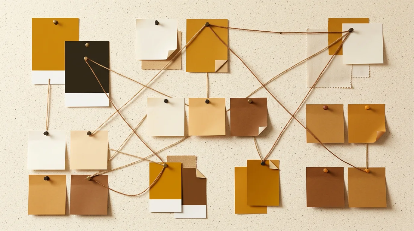 Abstraktes Moodboard zu Prüfschritten und Dokumentation, 1200x900 Pixel, WebP