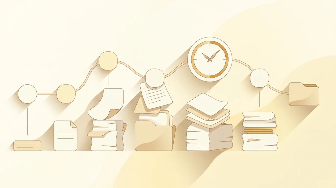 Symbolbild: zeitliche Abfolge und Dokumentation im Schadenprozess, 1200x800 Pixel, WebP