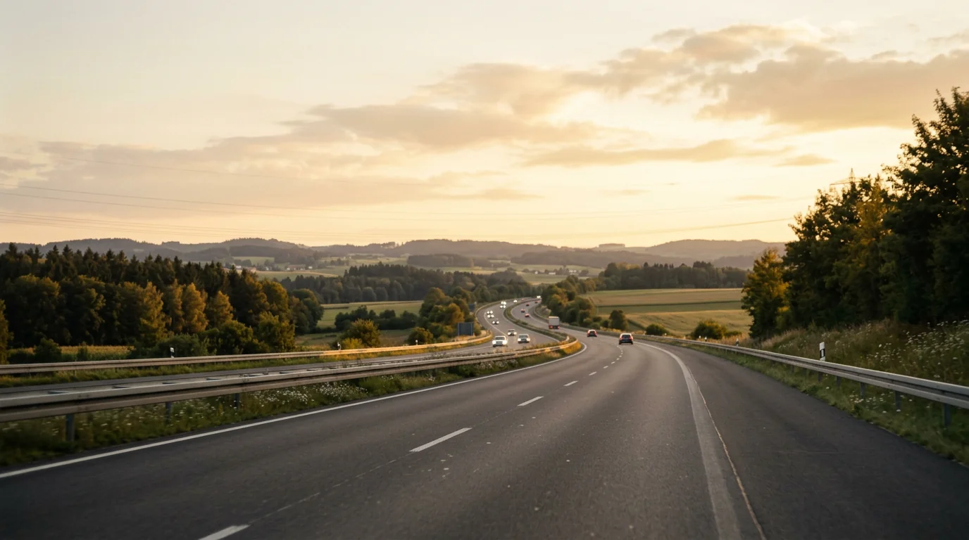 Abendliche Fahrbahn mit sanftem Licht, Hintergrundbild für die Startseite, 1920x1080 Pixel, WebP